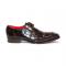 Fennix Italy "Logan" Chocolate Genuine Alligator Lace-Up Dress Shoes.